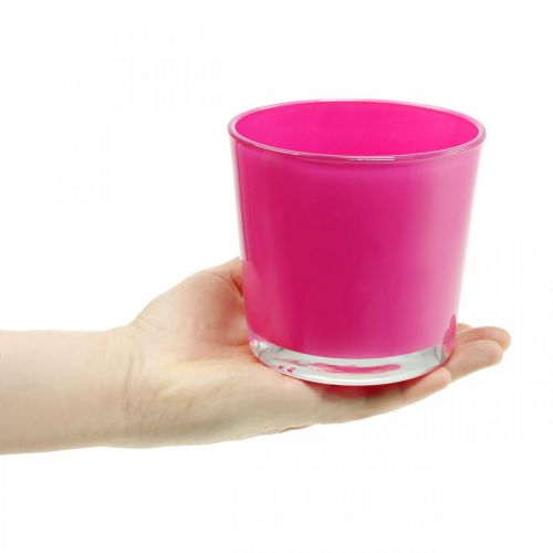 Product Glass tub, planter pink Ø11.5cm H11cm