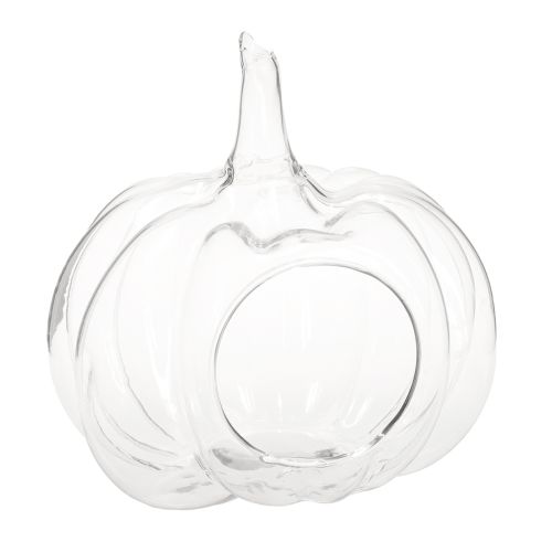 Floristik24 Glass pumpkin with opening, autumn decoration pumpkin, clear, Ø21 cm, H20 cm
