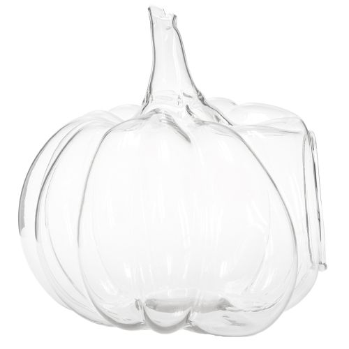 Floristik24 Glass pumpkin with opening, autumn decoration pumpkin, clear, Ø21 cm, H20 cm