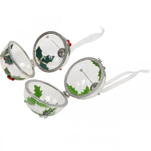 Product Christmas tree balls glass to fill holly Ø6cm 2pcs