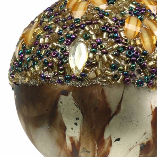 Floristik24 Christmas bauble glass with decor and pearls Ø7.5cm