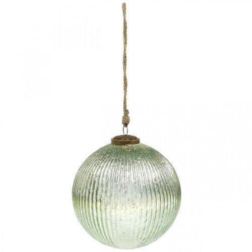 Floristik24 Christmas ball glass large for hanging green, golden vintage Ø20cm