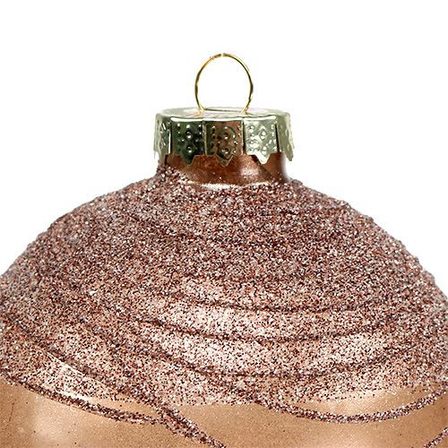 Floristik24 Glass ball copper assort. Ø8cm 4pcs