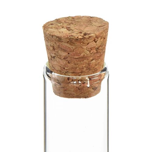 Product Mini vases glass decoration glass tubes with cork H11.5cm 24pcs