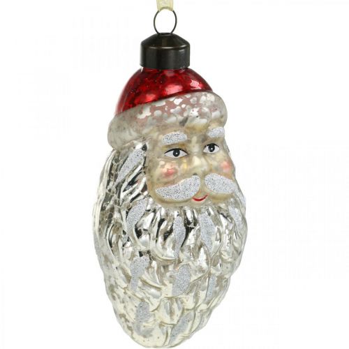 Floristik24 Decorative pendant Santa Claus, advent decoration, Christmas tree decoration real glass, vintage look H12cm Øcm 2pcs