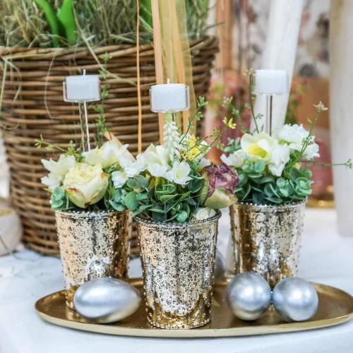 Floristik24 Glass tealight holder H20cm 8 pcs