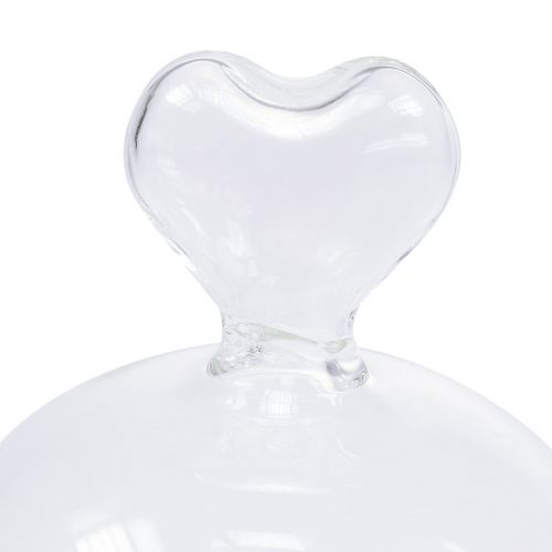 Floristik24 Glass plate with bell clear H13.5cm