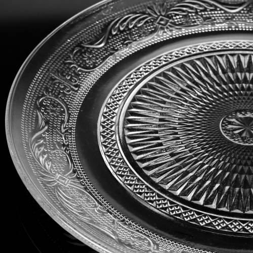 Product Glass plate antique Ø25.5cm H2cm 6pcs