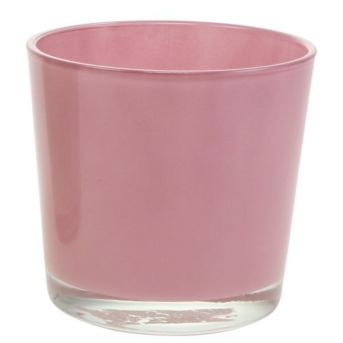 Glass pot Ø11.5cm H10.8cm old pink