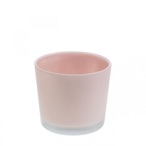 Flowerpot glass planter pink glass bucket Ø10cm H8.5cm
