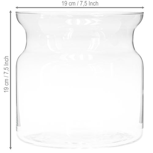 Floristik24 Glass vase Brenda flower vase glass large clear Ø19cm H19cm