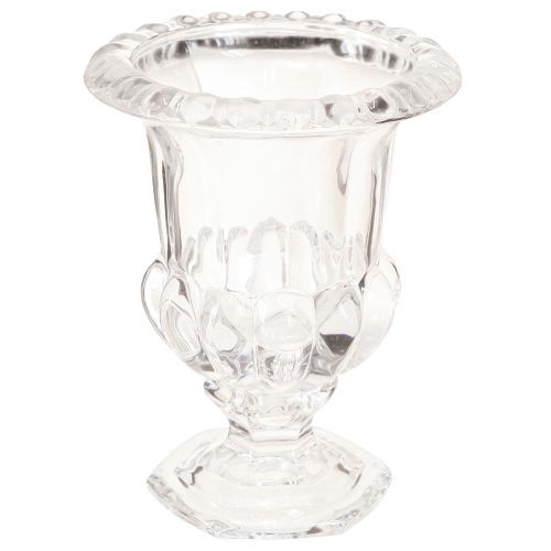 Floristik24 Glass Vase Small Vase with Base Clear Retro Ø11cm H14cm