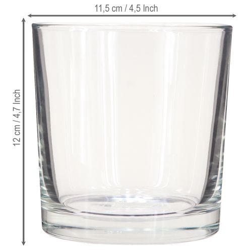 Floristik24 Glass vase cylinder table vase transparent Ø11.5cm H12cm