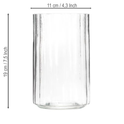 Product Vase with unique striped structure, modern design, 19cm