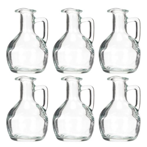 Product Mini vase/water jug with handle for the dining table at home, decorative and functional, 12cm, 6 pieces