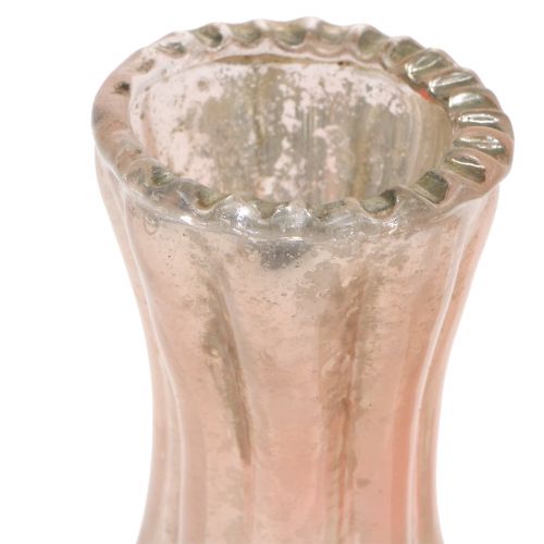 Floristik24 Glass vase peasant silver pink H11cm 6pcs