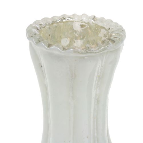 Floristik24 Glass vase peasant silver white H11cm 6pcs