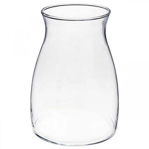 Decorative glass vase clear flower vase glass Ø11cm H20cm