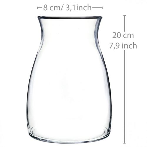 Product Decorative glass vase clear flower vase glass Ø11cm H20cm