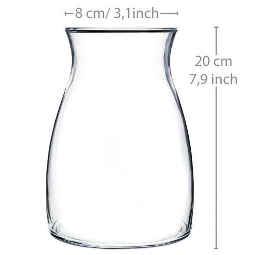 Floristik24 Decorative glass vase clear flower vase glass Ø11cm H20cm