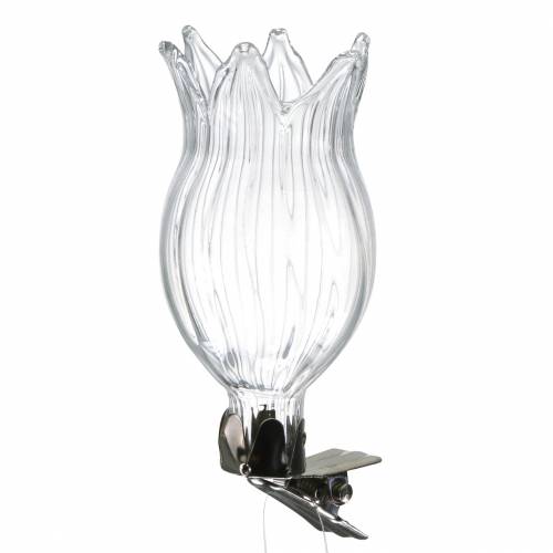 Floristik24 Glass vase with clip flower Ø3.3cm H8.5cm clear 4pcs