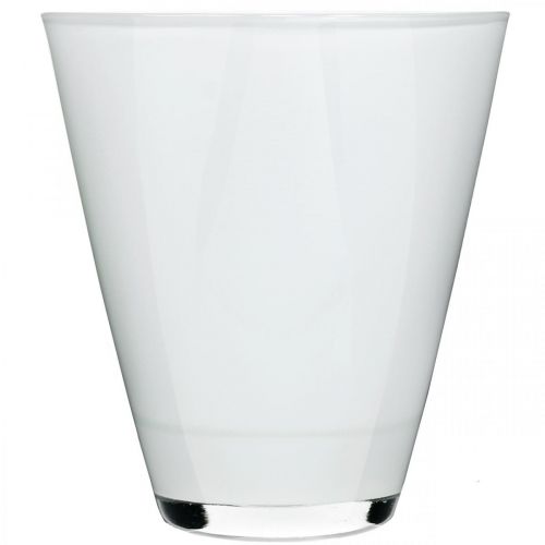 Floristik24 Orchid planter white glass H17cm W13cm