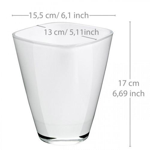 Floristik24 Orchid planter white glass H17cm W13cm