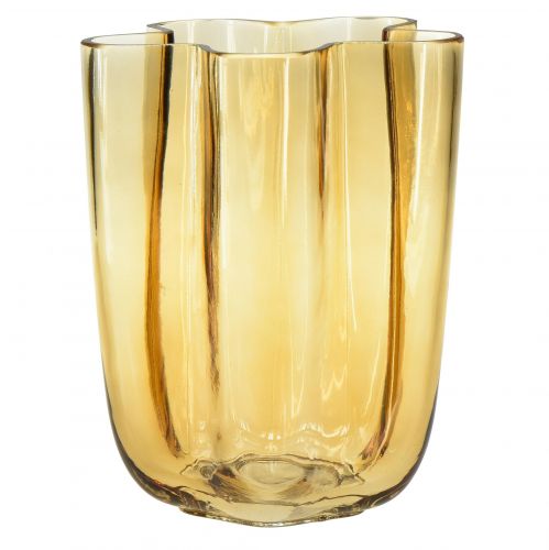 Floristik24 Glass vase brown vase glass light brown flower Ø15cm H20cm