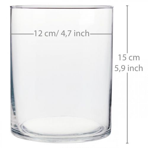 Floristik24 Glass vase Ø12cm H15cm