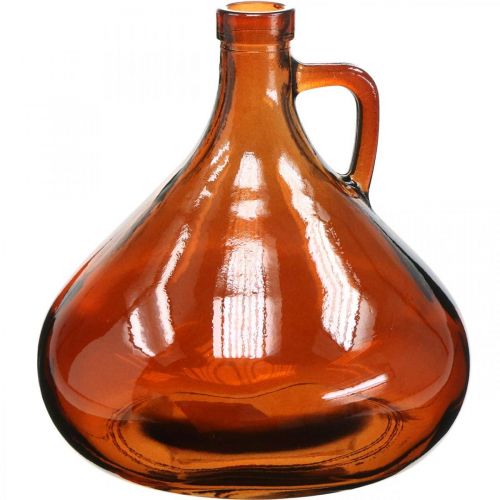 Glass vase vintage look glass decoration brown Ø17cm H18cm