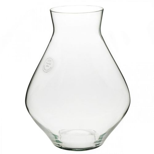 Flower vase glass bulbous glass vase clear decorative vase Ø20cm H25cm
