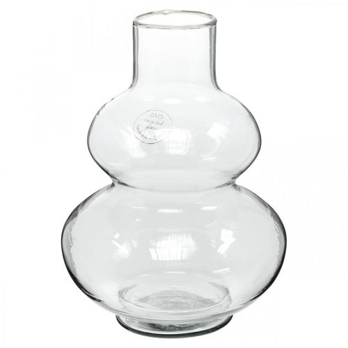 Glass vase round flower vase decorative vase clear glass Ø16cm H23cm