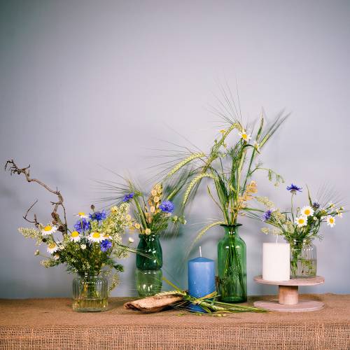 Floristik24 Glass vase bottle yellow, green H19cm 2pcs