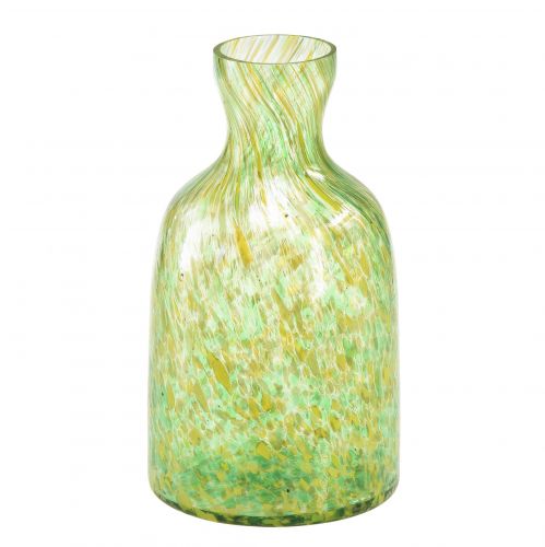 Product Glass vase glass decorative flower vase green yellow Ø10cm H18cm