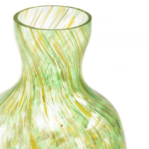 Product Glass vase glass decorative flower vase green yellow Ø10cm H18cm