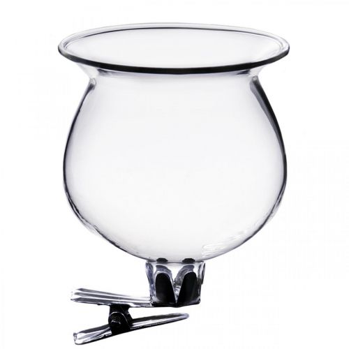 Floristik24 Glass vase bell with clip clear Ø5.5cm H6cm 4pcs