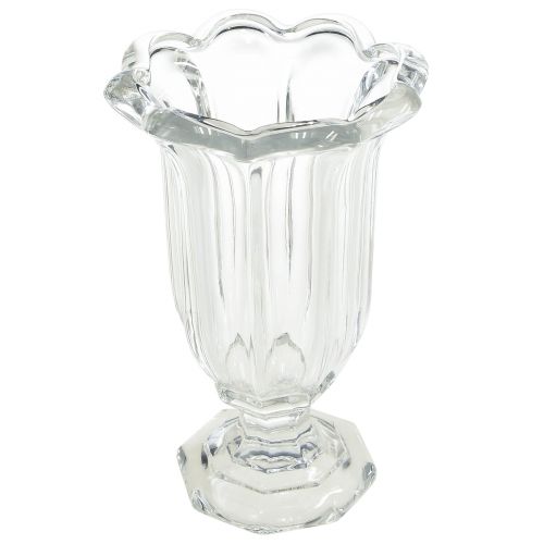 Glass vase vase with base glass flower vase Ø13.5cm H22cm