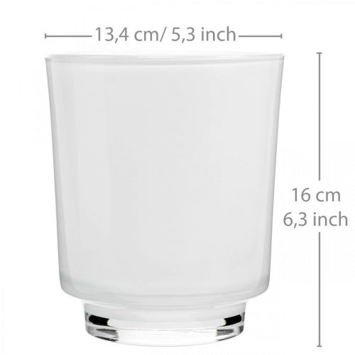 Floristik24 Orchid planter white glass H16cm Ø13.4cm