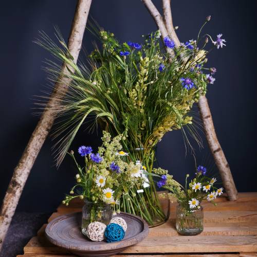 Product Glass vase ribbed Vase Glass Ø7.5cm H9cm 4pcs