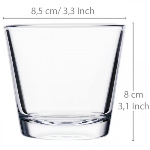 Floristik24 Glass vase clear Ø8.5cm H8cm 6pcs
