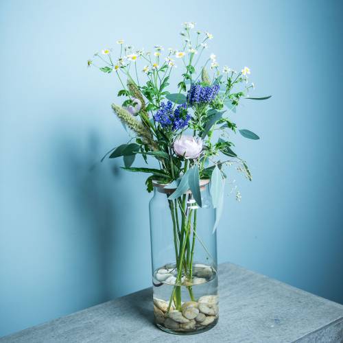 Product Decorative vase with holes Glass vase with a perforated lid Modern floral decoration