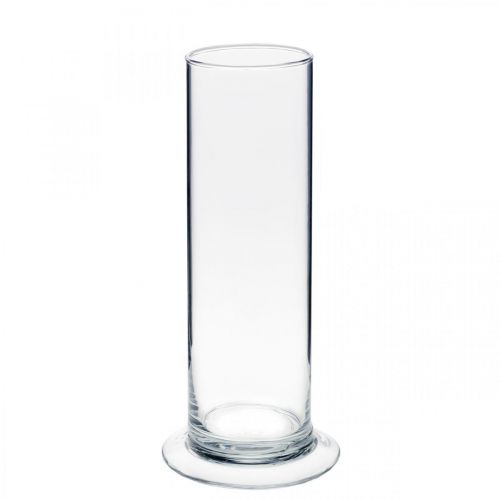 Glass vase with foot Clear Ø6cm H20cm