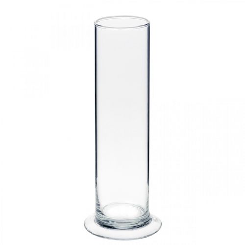 Product Glass vase with foot Clear Ø6cm H25cm