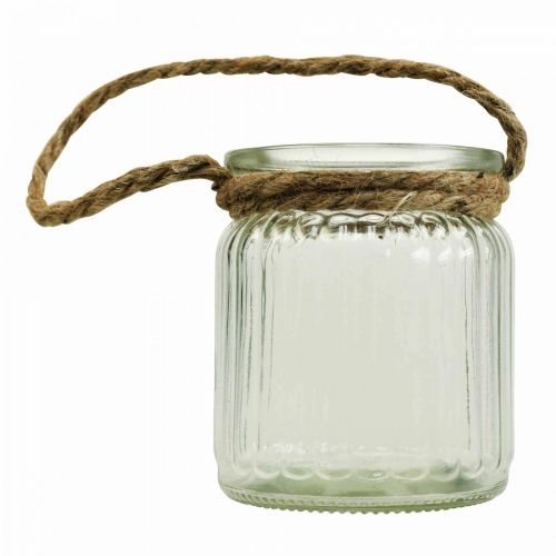 Floristik24 Glass vase for hanging lantern glass rope Ø8cm H9cm