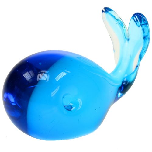 Floristik24 Glass Whale Blue L12cm