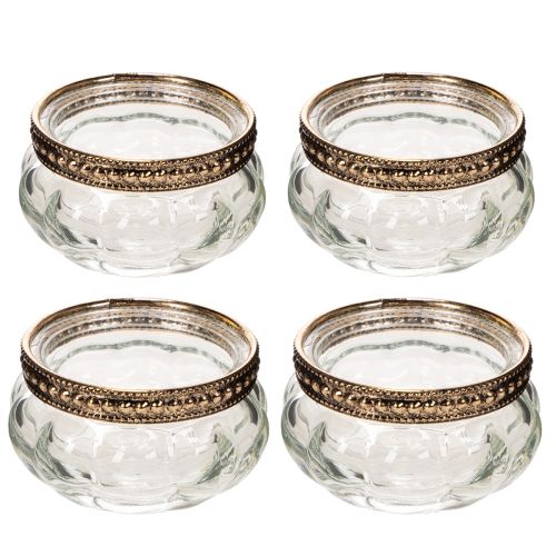 Glass tealight holders with