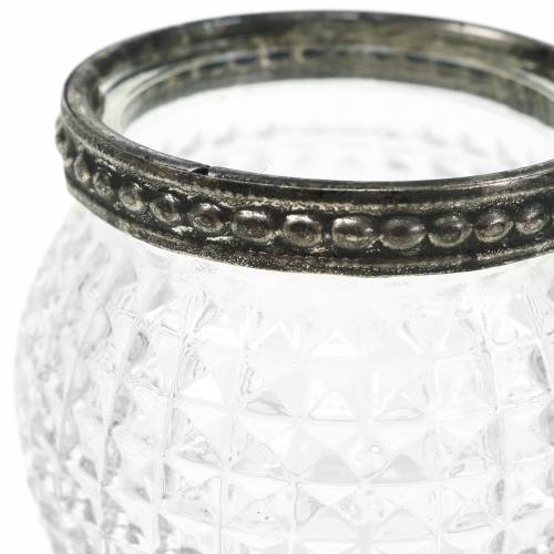 Floristik24 Glass lantern Ø6.5cm H5.5cm 6pcs