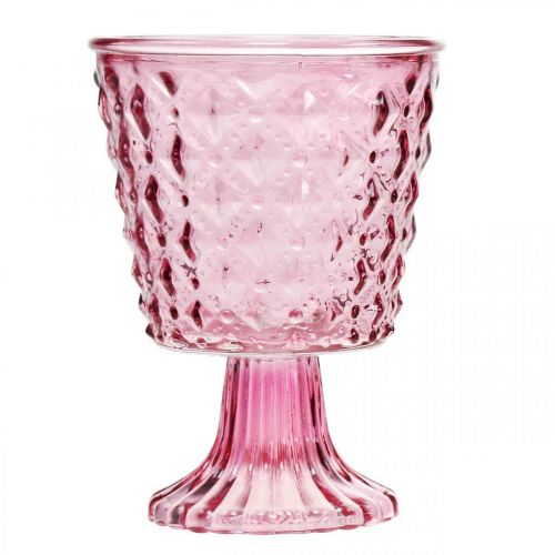 Floristik24 Candle holder, goblet glass, glass lantern Ø11cm H15.5cm