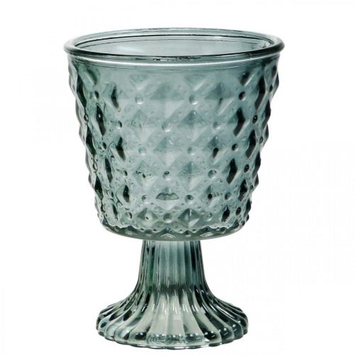 Floristik24 Trophy glass with foot, glass lantern Ø11cm H15.5cm