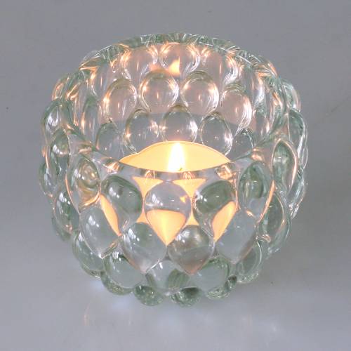Floristik24 Glass lantern with relief Ø7.5cm H6cm